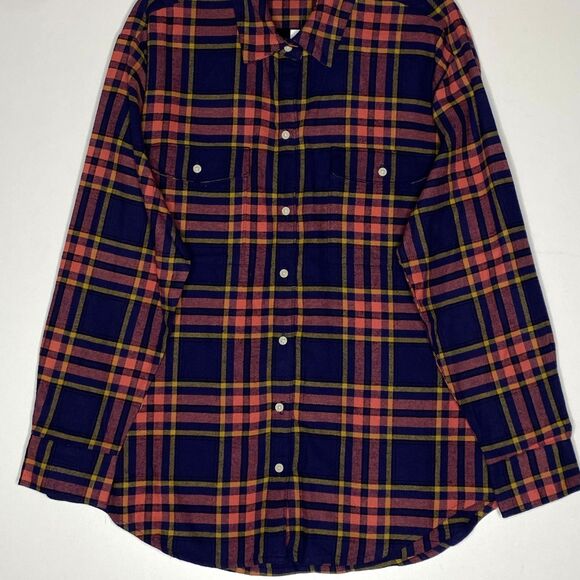 New Old Navy Flannel Loose Boyfriend Button Down Shirt Women's Size Medium - Picture 5 of 9